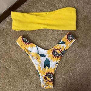 Yellow Sunflower Bikini Set